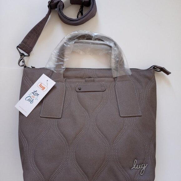 LUG Alto Matte Luxe VL (Vegan Lthr) Tote/Crossbody/Shoulder Bag/Satchel - Grey - Picture 5 of 15